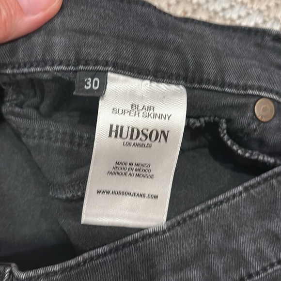 Hudson Blair Super Skinny Jeans - Black - High Rise Classic Denim - Size 30 - Picture 4 of 7